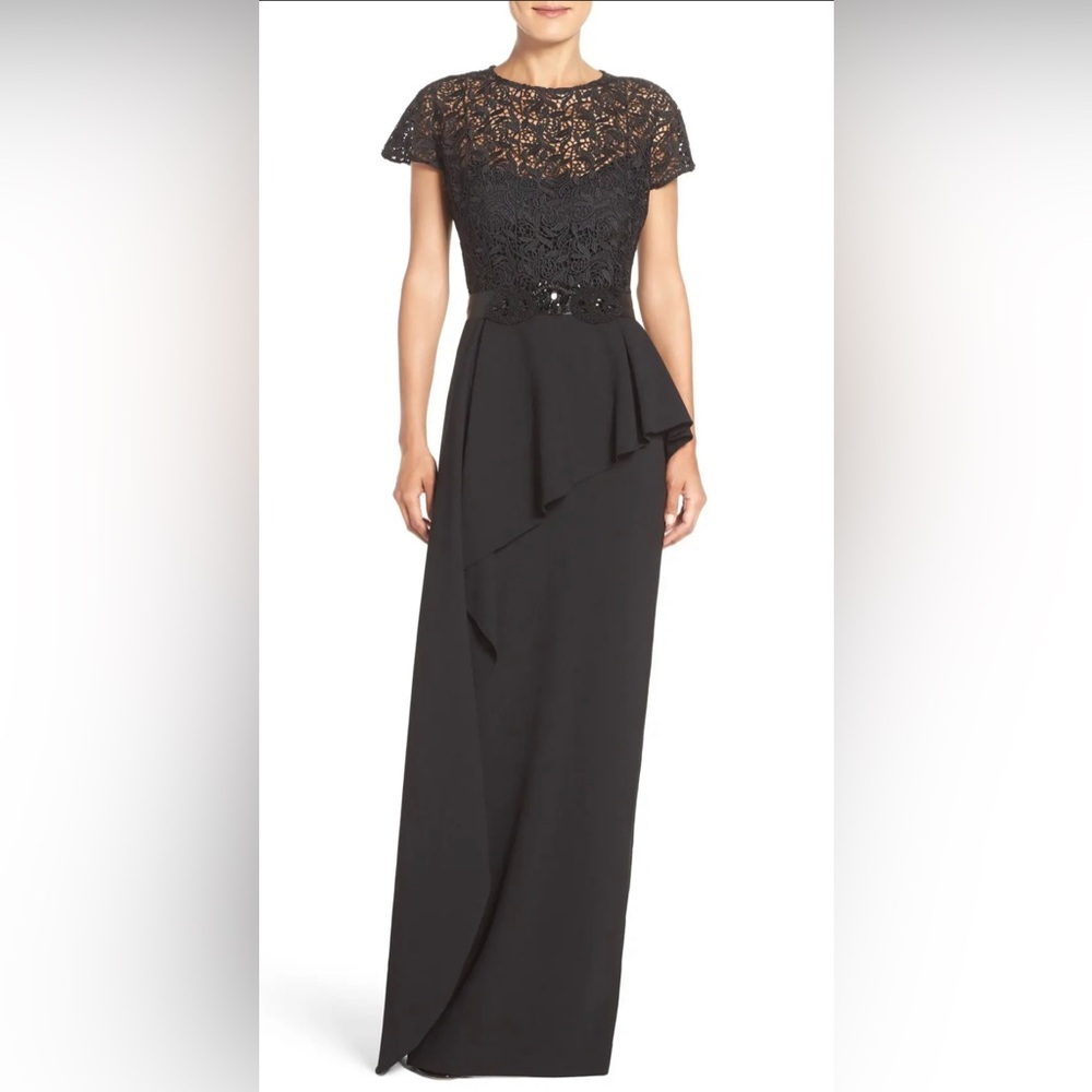 Rickie Freeman for Teri Jon Black Gown with Lace Top
